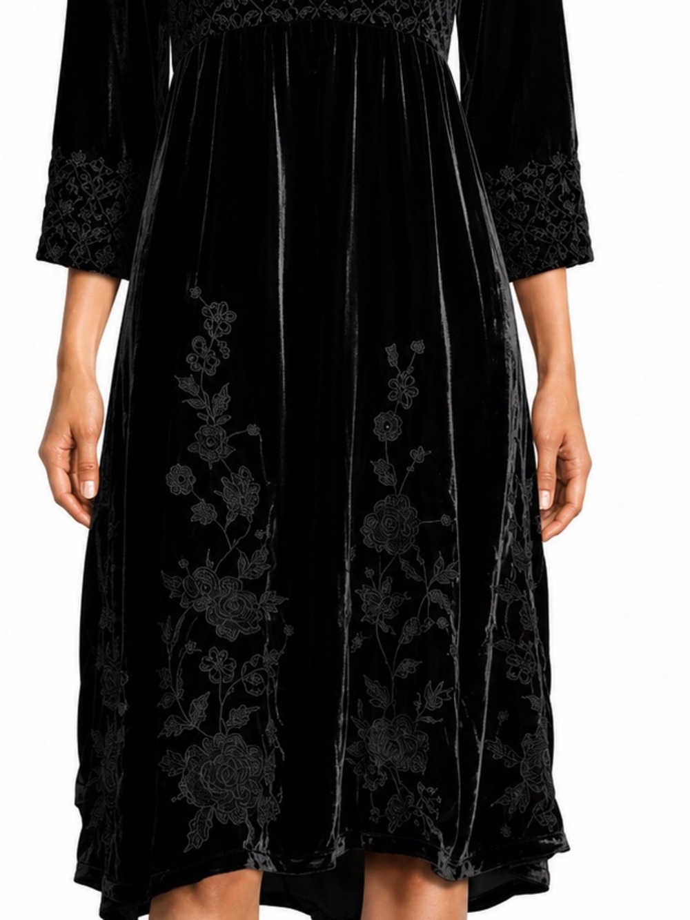 Johnny Was Parnell heavily embroidered velvet dress NWT RARE - Picture 4 of 13